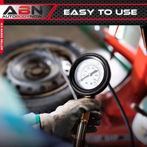 مجموعة اختبار ضغط وتسرب محرك البنزين والديزل من ABN - مجموعة أدوات قياس الضغط الشاملة لتشخيص مشكلات المحرك - تناسب معظم السيارات والشاحنات والدراجات النارية in Kuwait