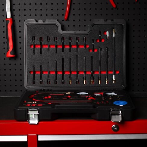 مجموعة اختبار ضغط وتسرب محرك البنزين والديزل من ABN - مجموعة أدوات قياس الضغط الشاملة لتشخيص مشكلات المحرك - تناسب معظم السيارات والشاحنات والدراجات النارية in Kuwait