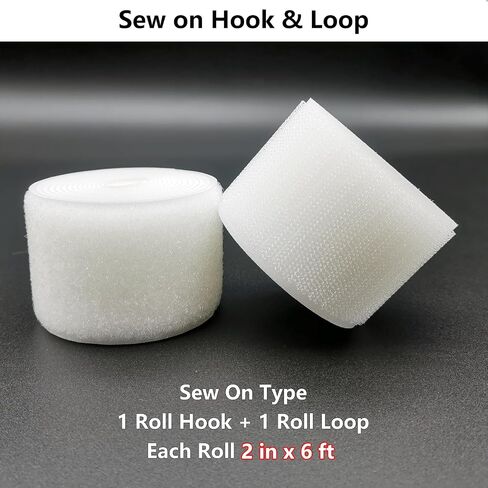 Matenf Sew On Hook and Loop Strips, Strong Grip, 2'' x 6' in Saudi Arabia