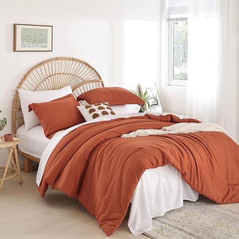weigelia Full Size Bed in a Bag 7 PCS Taupe Comforter Sets - Soft Lightweight Full Bed Comforter Set for Women and Men Reversible Soft Warm Microfiber Comforter for All Season in Saudi Arabia
