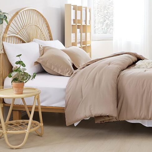 weigelia Full Size Bed in a Bag 7 PCS Taupe Comforter Sets - Soft Lightweight Full Bed Comforter Set for Women and Men Reversible Soft Warm Microfiber Comforter for All Season in Saudi Arabia