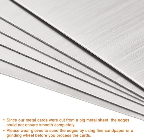 uxcell Blank Metal Card 88x53x0.4mm Brushed 201 Stainless Steel Plate for DIY Laser Printing Engraving Silver Tone 10 Pcs in Saudi Arabia