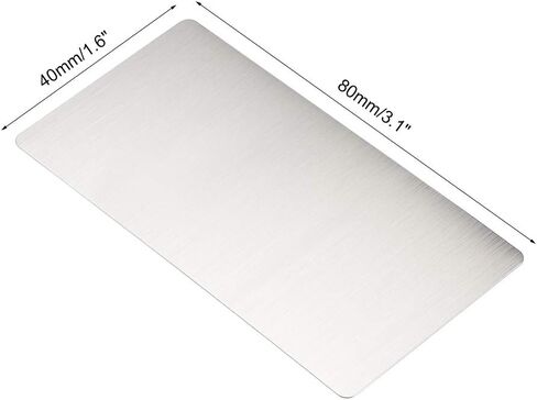 uxcell Blank Metal Card 88x53x0.4mm Brushed 201 Stainless Steel Plate for DIY Laser Printing Engraving Silver Tone 10 Pcs in Saudi Arabia
