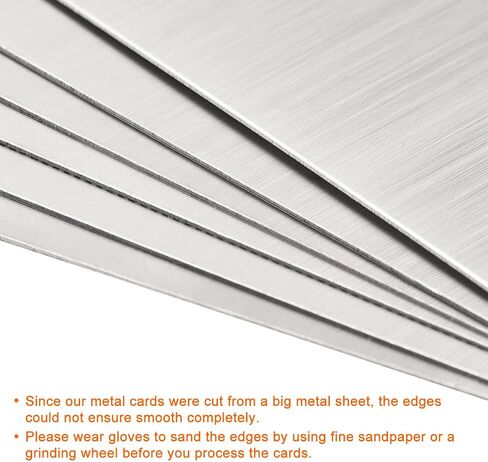 uxcell Blank Metal Card 88x53x0.4mm Brushed 201 Stainless Steel Plate for DIY Laser Printing Engraving Silver Tone 10 Pcs in Saudi Arabia