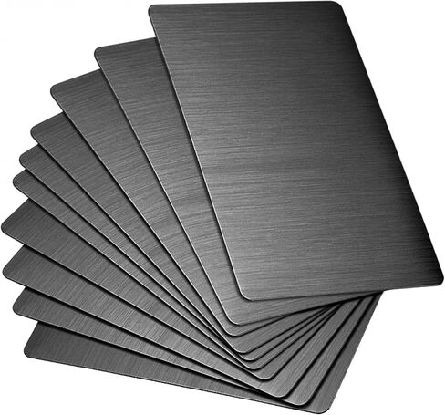 uxcell Blank Metal Card 88x53x0.4mm Brushed 201 Stainless Steel Plate for DIY Laser Printing Engraving Silver Tone 10 Pcs in Saudi Arabia