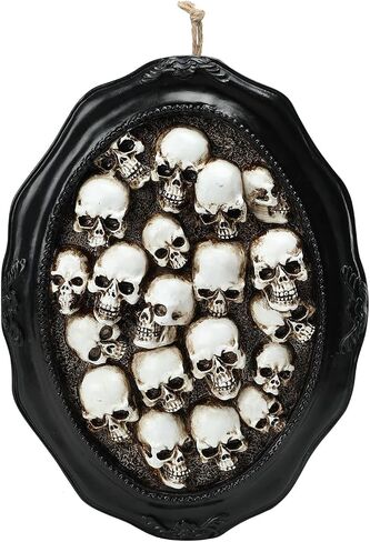 MUMTOP Halloween Skull Decorations, Halloween Spooky Skull Heads Resin Wall Sculptures Hanging Gothic Wall Decorations for Halloween Indoor Outdoor Party Home Decor in Saudi Arabia