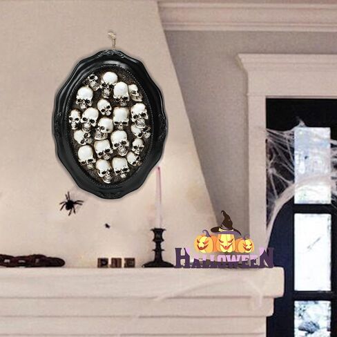 MUMTOP Halloween Skull Decorations, Halloween Spooky Skull Heads Resin Wall Sculptures Hanging Gothic Wall Decorations for Halloween Indoor Outdoor Party Home Decor in Saudi Arabia