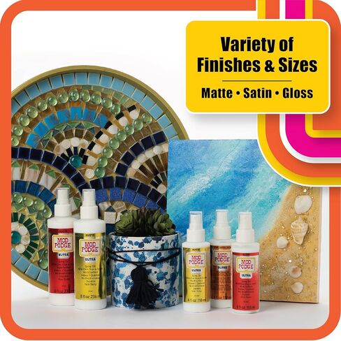 غراء مود بودج فائق الساتان، مانع تسرب الأكريليك الفاخر 118 مل، مثالي لسهولة تطبيق الفنون والحرف اليدوية، CS25380، شفاف in Kuwait