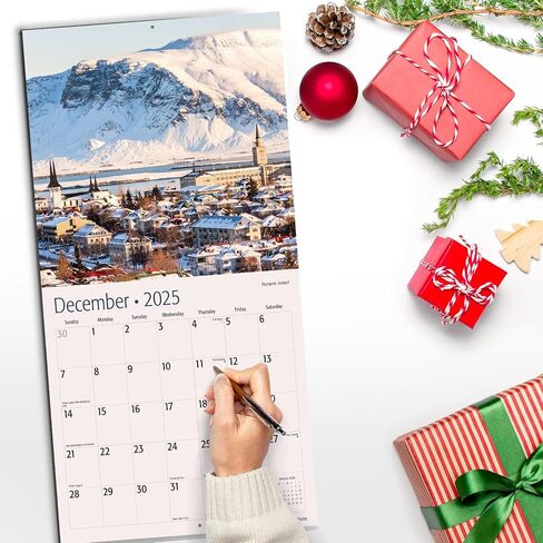 RED EMBER European Destinations | 12" x 24" Open | Thick & Sturdy Paper | Giftable | Calendar 2026 in Saudi Arabia