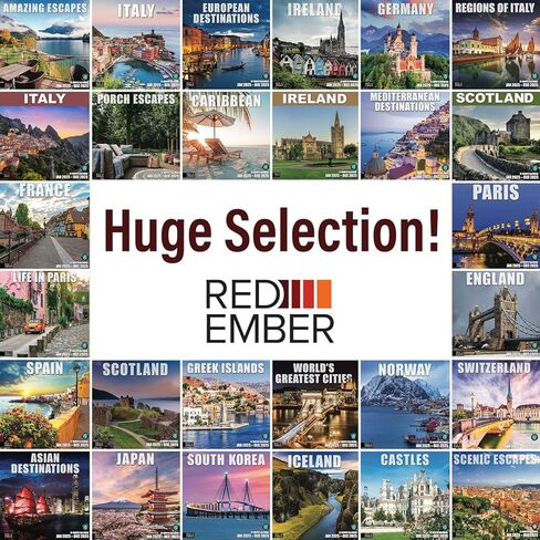 RED EMBER European Destinations | 12" x 24" Open | Thick & Sturdy Paper | Giftable | Calendar 2026 in Saudi Arabia