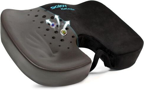 وسادة كرسي مكتب Sojoy، وسادة مقعد السيارة من إسفنج الذاكرة الفحمي، الورك وعرق النسا والعصعص، وسادة مقعد لتخفيف آلام أسفل الظهر للمكتب، الكرسي، مقعد السيارة in Kuwait