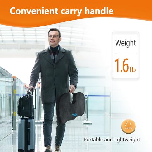 وسادة كرسي مكتب Sojoy، وسادة مقعد السيارة من إسفنج الذاكرة الفحمي، الورك وعرق النسا والعصعص، وسادة مقعد لتخفيف آلام أسفل الظهر للمكتب، الكرسي، مقعد السيارة in Kuwait