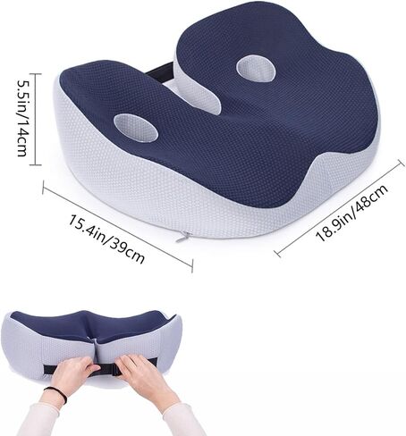 Seat Cushion for Tailbone Pain Relief and Pressure Relief,Memory Foam Seat Cushions for Office Chairs Increases Seating Comfort,Seat Cushion for Sciatica Pain Relief for Office,Car,Desk Chair (Black) in Saudi Arabia