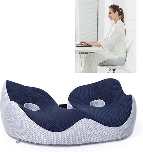 Seat Cushion for Tailbone Pain Relief and Pressure Relief,Memory Foam Seat Cushions for Office Chairs Increases Seating Comfort,Seat Cushion for Sciatica Pain Relief for Office,Car,Desk Chair (Black) in Saudi Arabia
