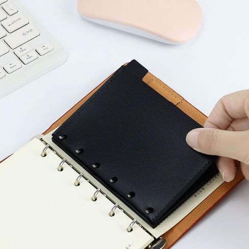 Koqye 2 Sets A7 Cash Envelope with Tabs, Binder Dividers with Pockets, 6-Hole Pouched Index Dividers with Tabs for Personal A7 Budgeting Binder Organizer (Black) in Saudi Arabia