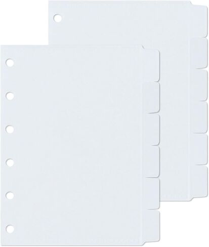 Koqye 2 Sets A7 Cash Envelope with Tabs, Binder Dividers with Pockets, 6-Hole Pouched Index Dividers with Tabs for Personal A7 Budgeting Binder Organizer (Black) in Saudi Arabia