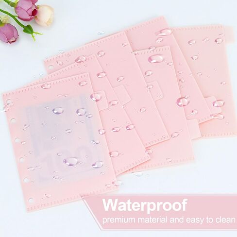 مجموعتان من مظاريف النقود مقاس A7 من Koqye مع علامات التبويب، وفواصل المجلدات مع جيوب، وفواصل الفهرس المحشوة بـ 6 فتحات مع علامات التبويب لمنظم مجلد الميزانية الشخصي A7 (أسود) in Kuwait