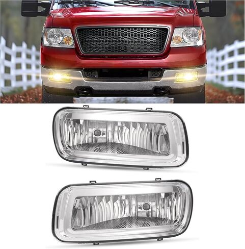 HECASA Fog Lights Compatible with 2004-2006 Ford F-150 F150 Replacement for 5L3Z15200A 5L3Z15201A FO2593209 FO2592209 Fog Lamp Clear Lens Driver & Passenger Side in Kuwait
