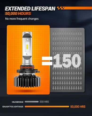 SEALIGHT H8/H9 Bulbs or H11 Fog Light, Super Bright H11 Fog Bulbs with Fan, H11 Powersport Bulbs 6000K White Plug and Play, Pack of 2 in Saudi Arabia