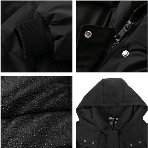 PUFFIT Long Puffer Jacket for Women,2024 Thickened Winter Coat Hooded with Deep Pockets, Ladies Warm Winter Jacket in Saudi Arabia