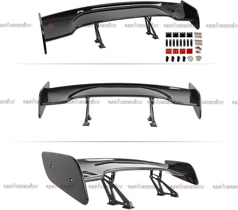 جناح خلفي عالمي مقاس 47 بوصة طراز GT، زاوية قابلة للتعديل لجناح RacetrackTrunk متوافق مع Mazda Miata Chevy Corvette Camaro Nissan Lexus Toyota Honda Ford Mustang Scion (أسود لامع) in Saudi Arabia