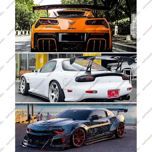 جناح خلفي عالمي مقاس 47 بوصة طراز GT، زاوية قابلة للتعديل لجناح RacetrackTrunk متوافق مع Mazda Miata Chevy Corvette Camaro Nissan Lexus Toyota Honda Ford Mustang Scion (أسود لامع) in Saudi Arabia