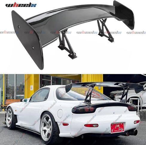 جناح خلفي عالمي مقاس 47 بوصة طراز GT، زاوية قابلة للتعديل لجناح RacetrackTrunk متوافق مع Mazda Miata Chevy Corvette Camaro Nissan Lexus Toyota Honda Ford Mustang Scion (أسود لامع) in Saudi Arabia