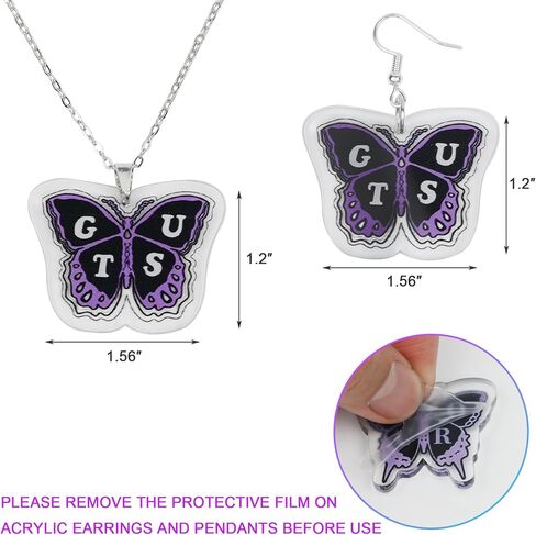 Jewelry Sets Album Singer Fans Gifts with Bracelet, Necklace, Earrings, Concert Purple 2024 in Saudi Arabia