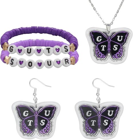 Jewelry Sets Album Singer Fans Gifts with Bracelet, Necklace, Earrings, Concert Purple 2024 in Saudi Arabia