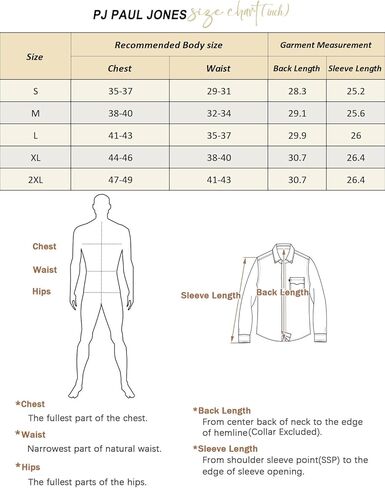 PJ PAUL JONES Men's Linen Shirts Casual Button Down Long Sleeve Shirt Lightweight Beach Shirt with Pocket in Saudi Arabia