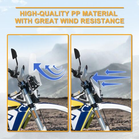 Motorcycle Windscreen Windshield Adjustable Risers Brackets Fit for Husqvarna 701 Enduro/Supermoto 2016-2024, FE250/FE350/FE450/FE501/TE150/TE250/TE250i/TE300/TE300i 2017-2019 (White) in Saudi Arabia