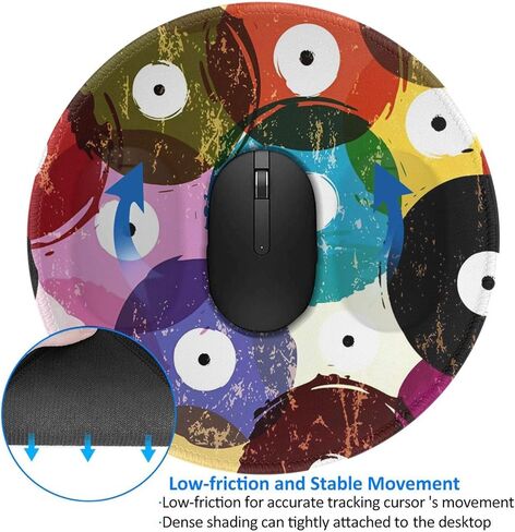 Vinyl Records Mouse Pad, Mouse Pads for Desk, Stitched Edge Mousepad with Non-Slip Rubber Base, Gaming Mouse Mat for Computer Laptop Home Office in Saudi Arabia
