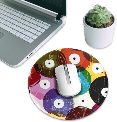 Vinyl Records Mouse Pad, Mouse Pads for Desk, Stitched Edge Mousepad with Non-Slip Rubber Base, Gaming Mouse Mat for Computer Laptop Home Office in Saudi Arabia