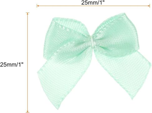 MECCANIXITY 80Pcs Mini Ribbon Bow 1" Mini Fabric Satin Ribbon Flower Bows for Craft DIY Wedding Birthday Party Green in Saudi Arabia