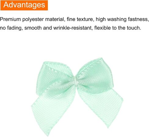 MECCANIXITY 80Pcs Mini Ribbon Bow 1" Mini Fabric Satin Ribbon Flower Bows for Craft DIY Wedding Birthday Party Green in Saudi Arabia