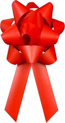 Large 3D Universal Celebration Bow - 18" x 34", Waterproof Vinyl, Suction Cup & Door Hook for Cars, Doors, and Events (Red) in Saudi Arabia