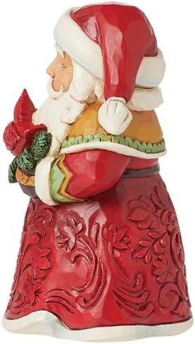 Enesco Jim Shore Heartwood Creek Santa Holding a Cardinal Miniature Figurine- Stone Resin Hand Painted Crafted Collectible Mini Figurines Christmas Home Decor Statue, 3.54 Inch in Saudi Arabia
