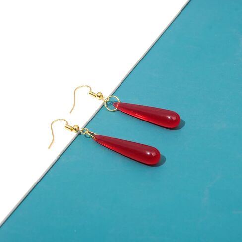 SONGCHANGJEWELRY Anime Frieren Teardrop Earrings Red Long Drop Dangle Earrings Women Costume Jewelry Merch for Frieren Cosplay in Kuwait