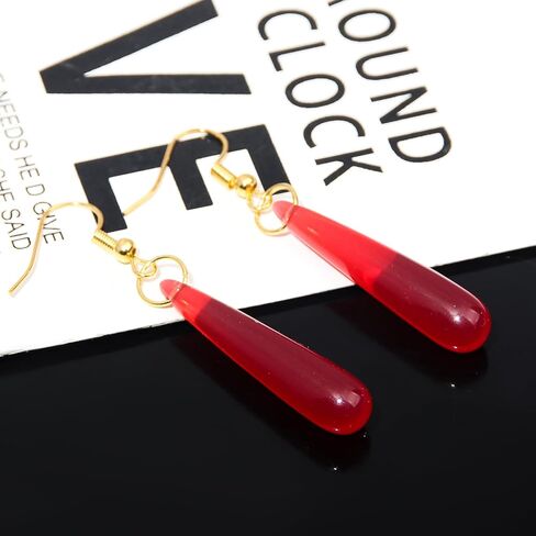 SONGCHANGJEWELRY Anime Frieren Teardrop Earrings Red Long Drop Dangle Earrings Women Costume Jewelry Merch for Frieren Cosplay in Kuwait