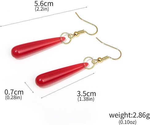SONGCHANGJEWELRY Anime Frieren Teardrop Earrings Red Long Drop Dangle Earrings Women Costume Jewelry Merch for Frieren Cosplay in Kuwait