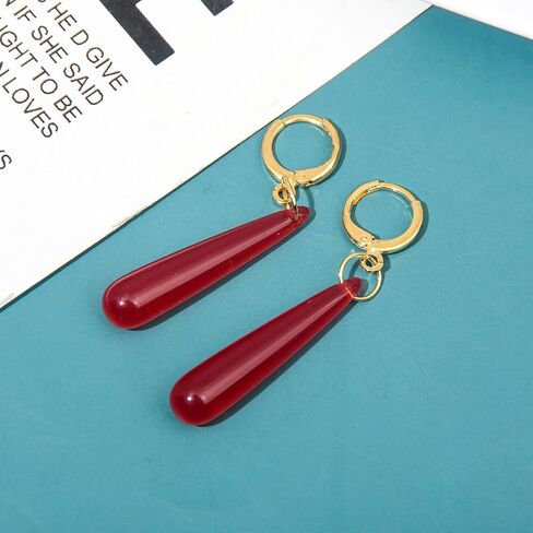 SONGCHANGJEWELRY Anime Frieren Teardrop Earrings Red Long Drop Dangle Earrings Women Costume Jewelry Merch for Frieren Cosplay in Kuwait