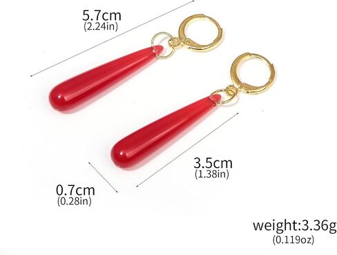 SONGCHANGJEWELRY Anime Frieren Teardrop Earrings Red Long Drop Dangle Earrings Women Costume Jewelry Merch for Frieren Cosplay in Kuwait