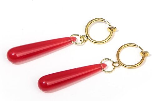 SONGCHANGJEWELRY Anime Frieren Teardrop Earrings Red Long Drop Dangle Earrings Women Costume Jewelry Merch for Frieren Cosplay in Kuwait