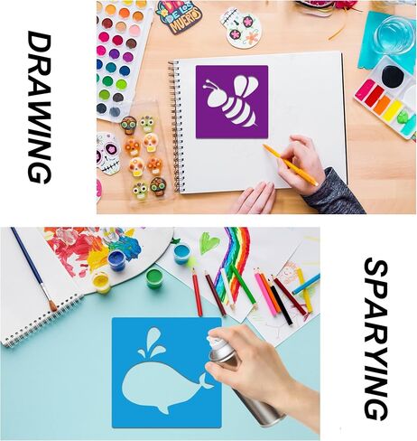 24 Piece Stencils for Kids Animal Stencils for Painting Sidewalk Chalk Stencil Outdoor Stencil Animal Style Collection-5in in Kuwait