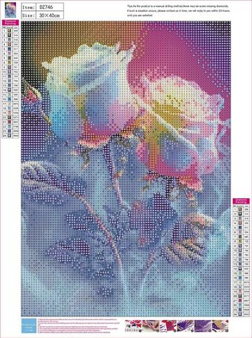 ZHUDENGXJL 5D Colorful Rose Diamond Painting Kits for Adults, Flowers Diamond Art Kits for Beginner, DIY Round Full Drill Gem Art Kits for Home Wall Decor Gifts 12x 16 Inch in Saudi Arabia