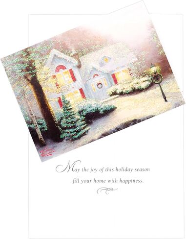 Hallmark Thomas Kinkade Boxed Christmas Cards Assortment, Snowy Houses (40 Cards with Envelopes and Foil Seals) (1XPX1761) in Saudi Arabia