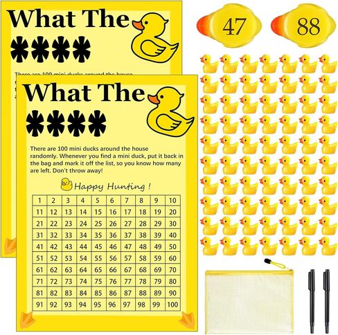 110 Pcs Number Mini Resin Ducks Hunting Games Hiding Tiny Ducks Funning Hunting Games Hide Around House Cruise Classroom and Office(Multicolor) in Saudi Arabia
