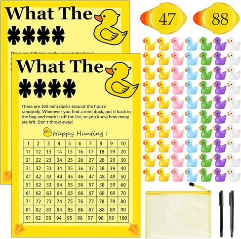 110 Pcs Number Mini Resin Ducks Hunting Games Hiding Tiny Ducks Funning Hunting Games Hide Around House Cruise Classroom and Office(Multicolor) in Saudi Arabia