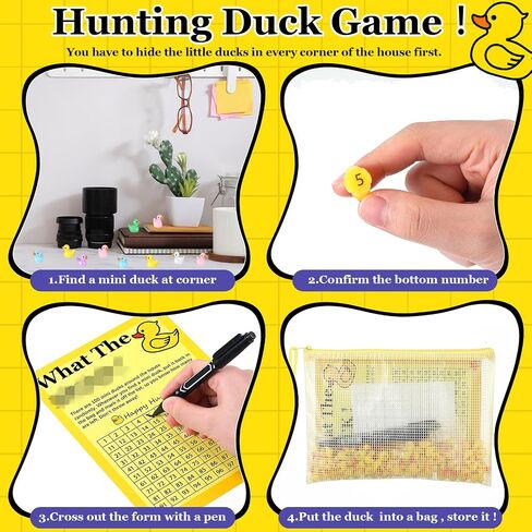 110 Pcs Number Mini Resin Ducks Hunting Games Hiding Tiny Ducks Funning Hunting Games Hide Around House Cruise Classroom and Office(Multicolor) in Saudi Arabia