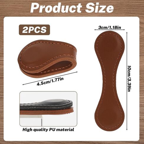 Prasacco 2 Pcs Magnetic Leather Bookmarks, Vintage Bookmarks for Reading Leather Magnetic Bookmark Book Mark Clip Page Markers Book Accessories for Book Lovers Readers Women Kids (Black+Brown) in Saudi Arabia